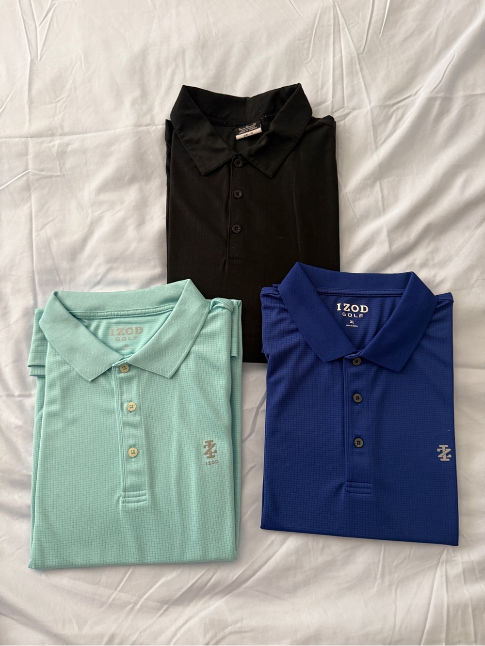 IZOD/Nike Golf Polo Trio - Nike Black, IZOD Mint& Royal Blue